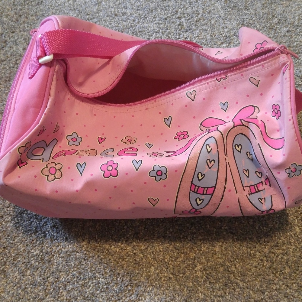 Girls pink Dance duffel bag